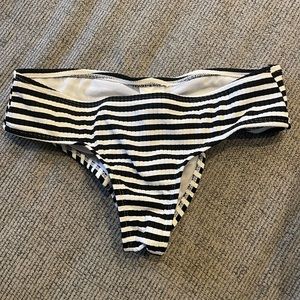 Striped black and white bikini bottom